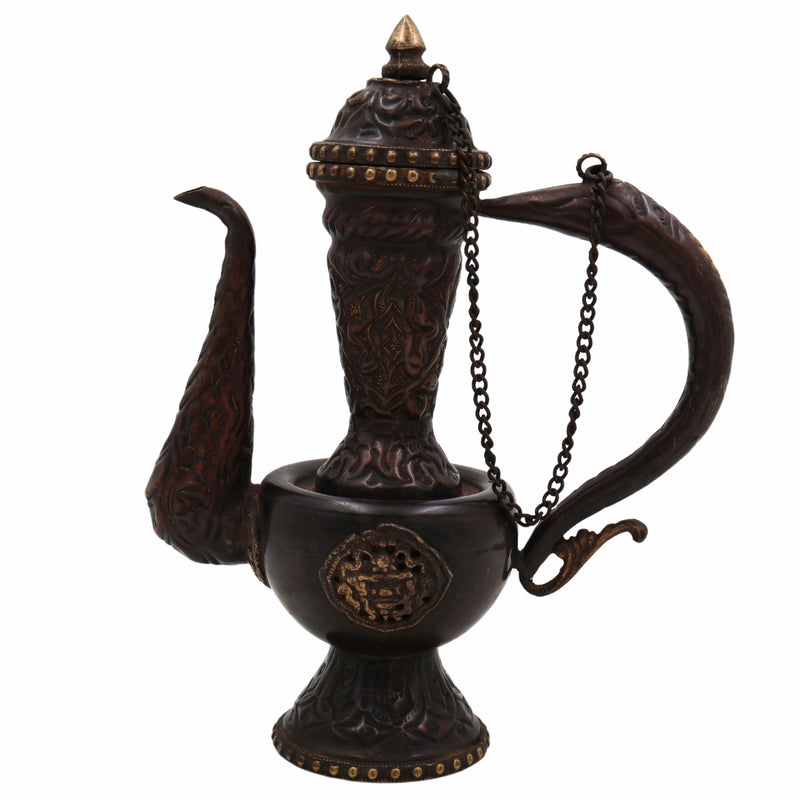 Handcrafted Peetal Brass Kettle Idol – Traditional Indian Pittal Tea Pot for , Decor, & Ethnic Gifts,Brown, 8.5 Inch, 1 Piece