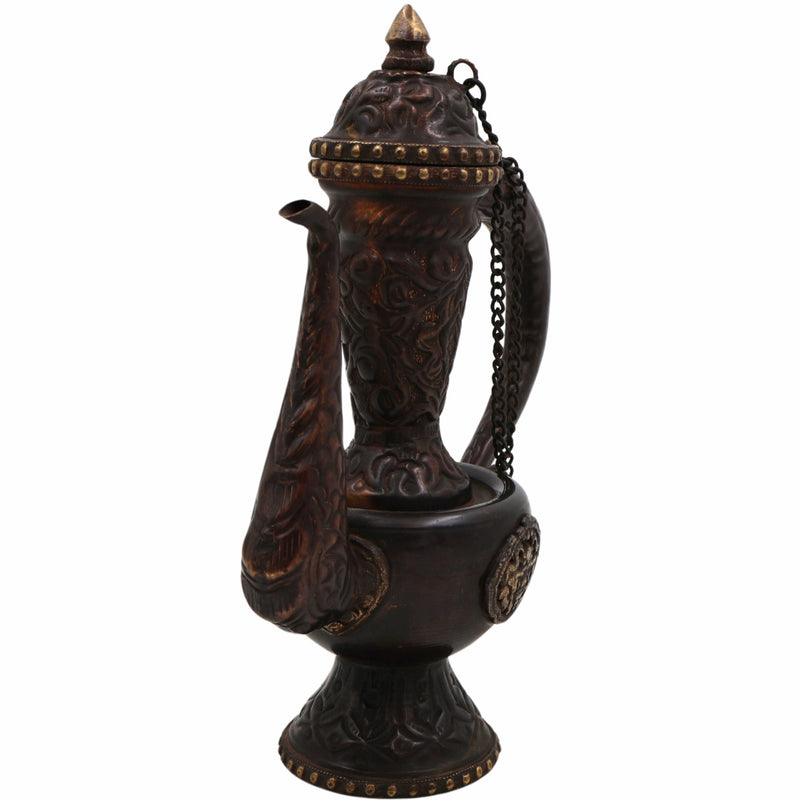 Handcrafted Peetal Brass Kettle Idol – Traditional Indian Pittal Tea Pot for , Decor, & Ethnic Gifts,Brown, 8.5 Inch, 1 Piece