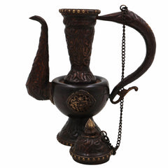 Handcrafted Peetal Brass Kettle Idol – Traditional Indian Pittal Tea Pot for , Decor, & Ethnic Gifts,Brown, 8.5 Inch, 1 Piece