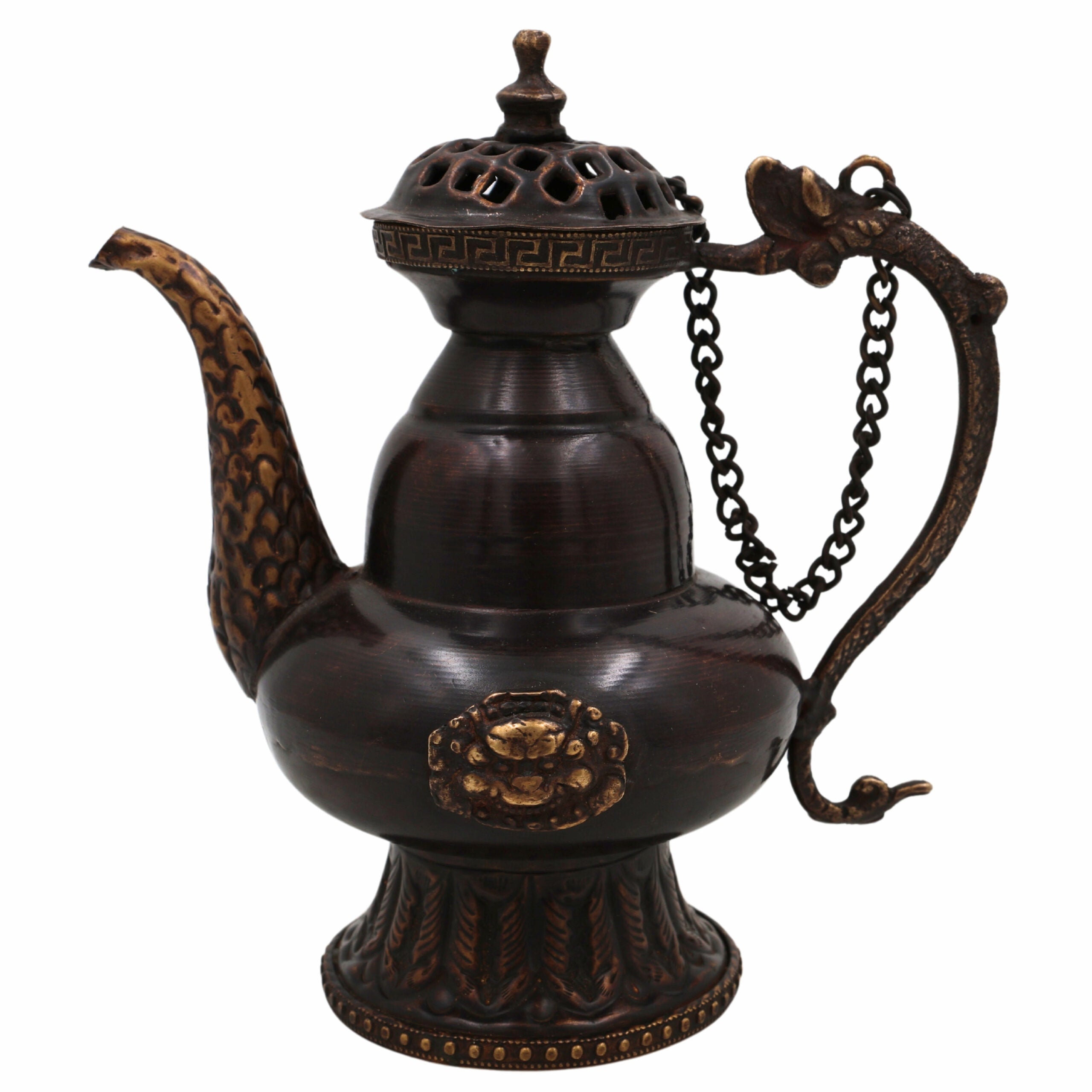 Brass Kettle Idol, Peetal Surahi, Hittale Water Pot, Pital Decorative Jug, Vintage Brass Tea Kettle, Traditional Indian Brass Pot, Handcrafted,Brown, 7 Inch, 1 Piece