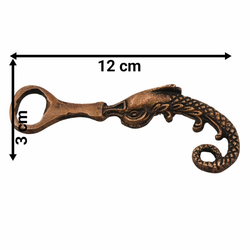 Bhunes Brass Bastar Art Bottle Opener, Tribal Handmande Opener,Gold, 4.5 Inch, 1 Piece
