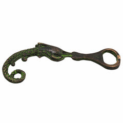 Bhunes Brass Bastar Art Bottle Opener, Tribal Handmande Opener,Green, 4.5 Inch, 1 Piece