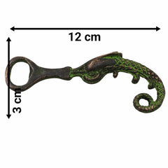 Bhunes Brass Bastar Art Bottle Opener, Tribal Handmande Opener,Green, 4.5 Inch, 1 Piece