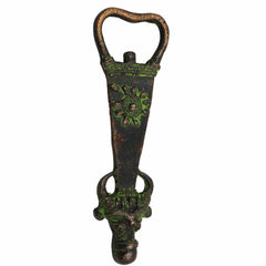 Bhunes Brass Bastar Art Bottle Opener, Tribal Handmande Opener,Green, 5.5 Inch, 1 Piece