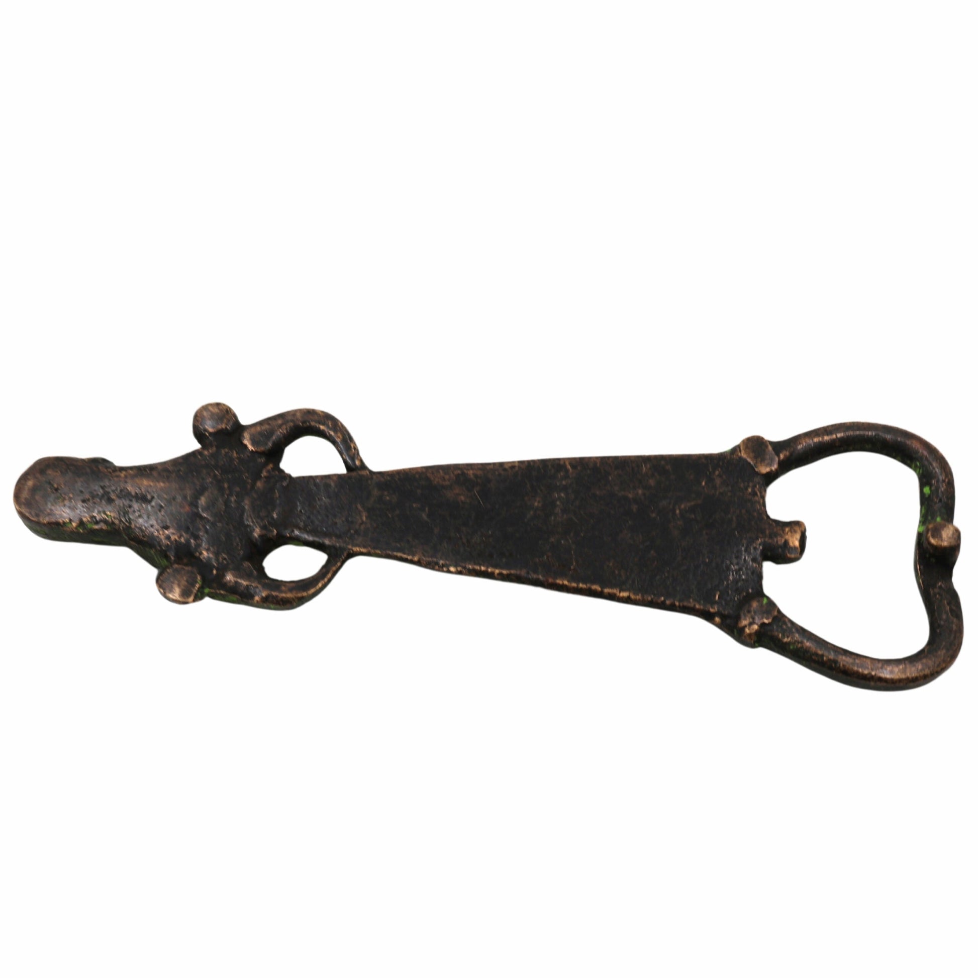 Bhunes Brass Bastar Art Bottle Opener, Tribal Handmande Opener,Green, 5.5 Inch, 1 Piece