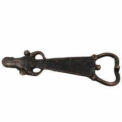 Bhunes Brass Bastar Art Bottle Opener, Tribal Handmande Opener,Green, 5.5 Inch, 1 Piece