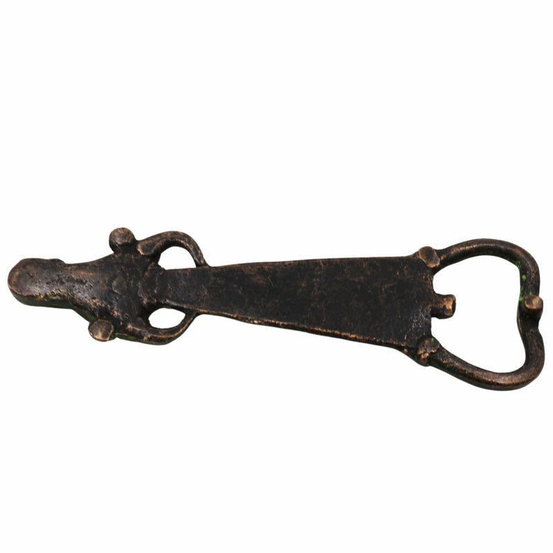Bhunes Brass Bastar Art Bottle Opener, Tribal Handmande Opener,Green, 5.5 Inch, 1 Piece