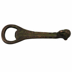 Bhunes Brass Bastar Art Bottle Opener, Tribal Handmande Opener,Gold, 4 Inch, 1 Piece