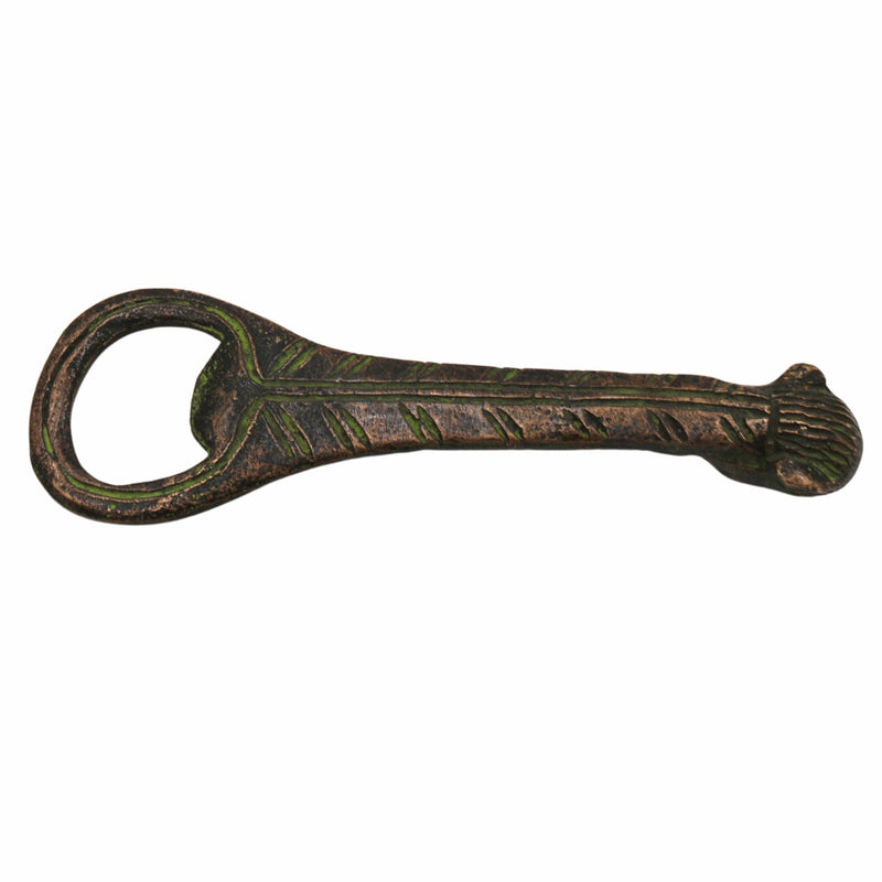 Bhunes Brass Bastar Art Bottle Opener, Tribal Handmande Opener,Gold, 4 Inch, 1 Piece