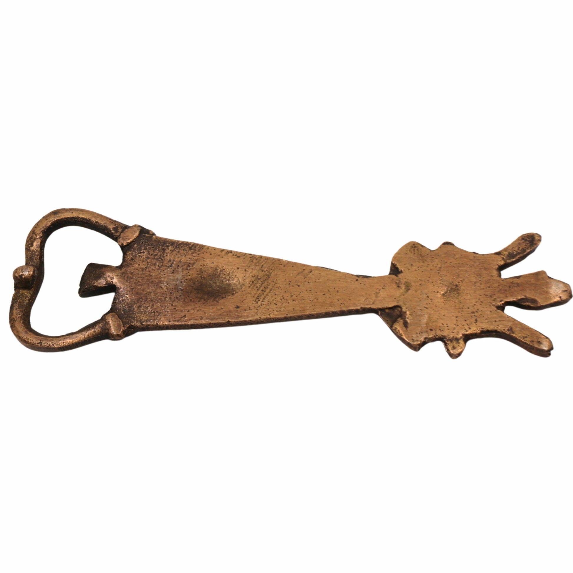 Bhunes Brass Bastar Art Bottle Opener, Tribal Handmande Opener,Green, 6 Inch, 1 Piece