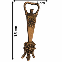Bhunes Brass Bastar Art Bottle Opener, Tribal Handmande Opener,Green, 6 Inch, 1 Piece