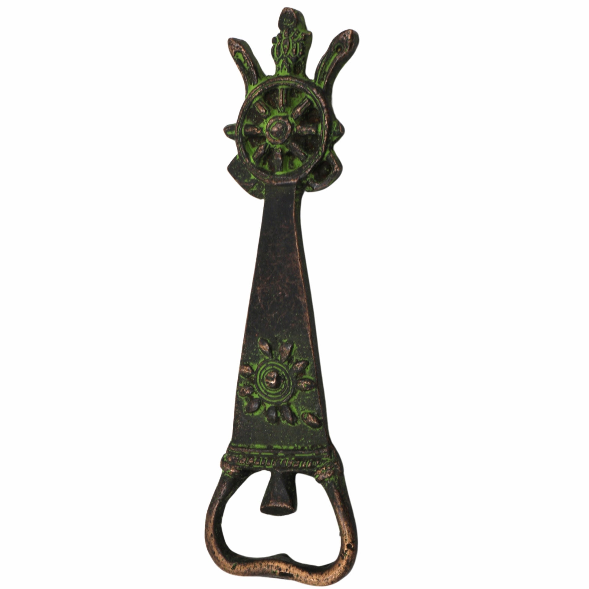 Bhunes Brass Bastar Art Bottle Opener, Tribal Handmande Opener,Gold, 6 Inch, 1 Piece