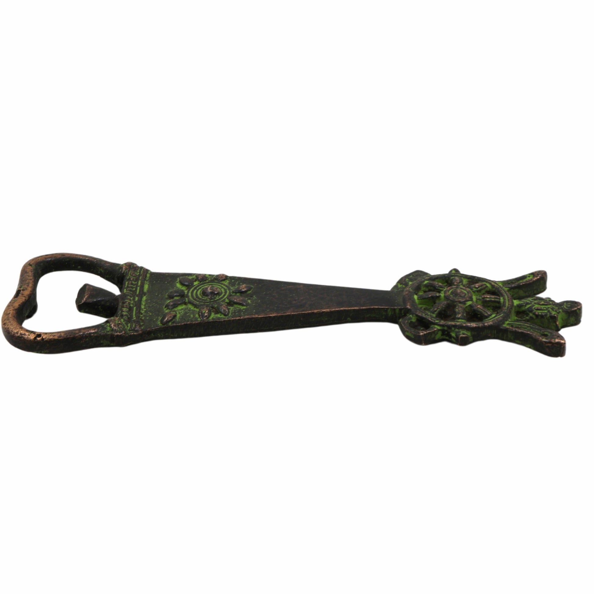 Bhunes Brass Bastar Art Bottle Opener, Tribal Handmande Opener,Gold, 6 Inch, 1 Piece