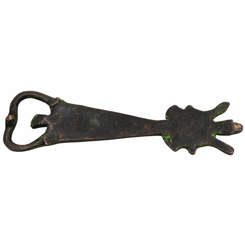 Bhunes Brass Bastar Art Bottle Opener, Tribal Handmande Opener,Gold, 6 Inch, 1 Piece