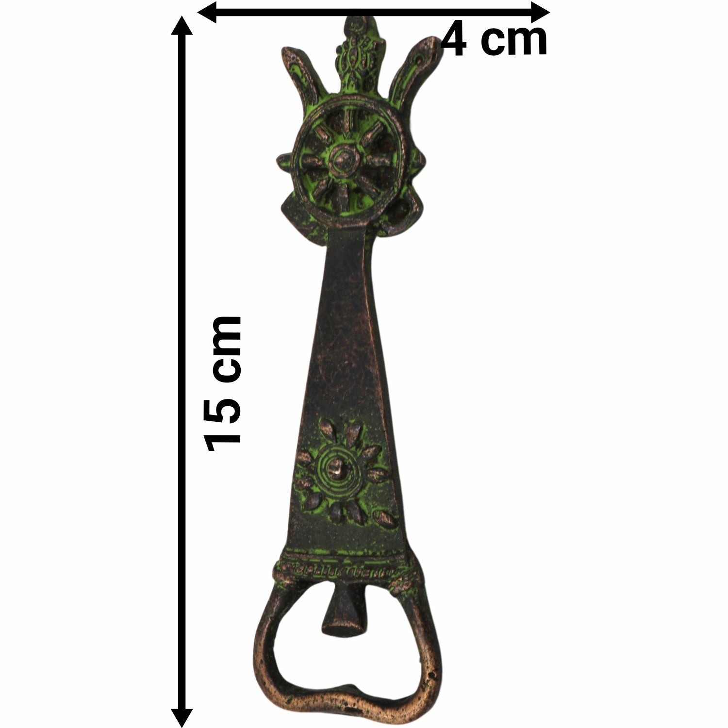 Bhunes Brass Bastar Art Bottle Opener, Tribal Handmande Opener,Gold, 6 Inch, 1 Piece
