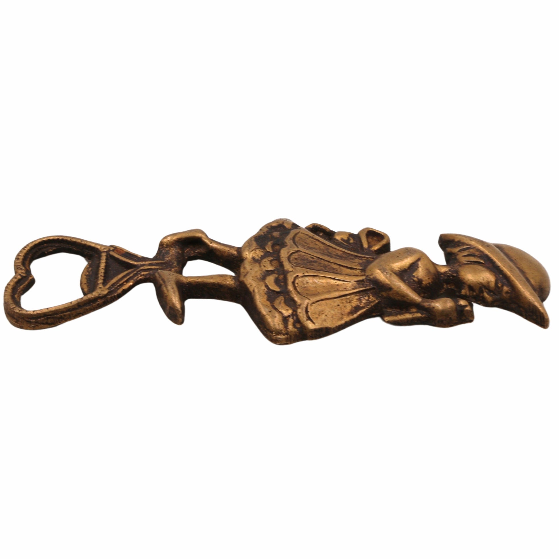 Bhunes Brass Bastar Art Bottle Opener, Tribal Handmande Opener,Gold, 5.5 Inch, 1 Piece