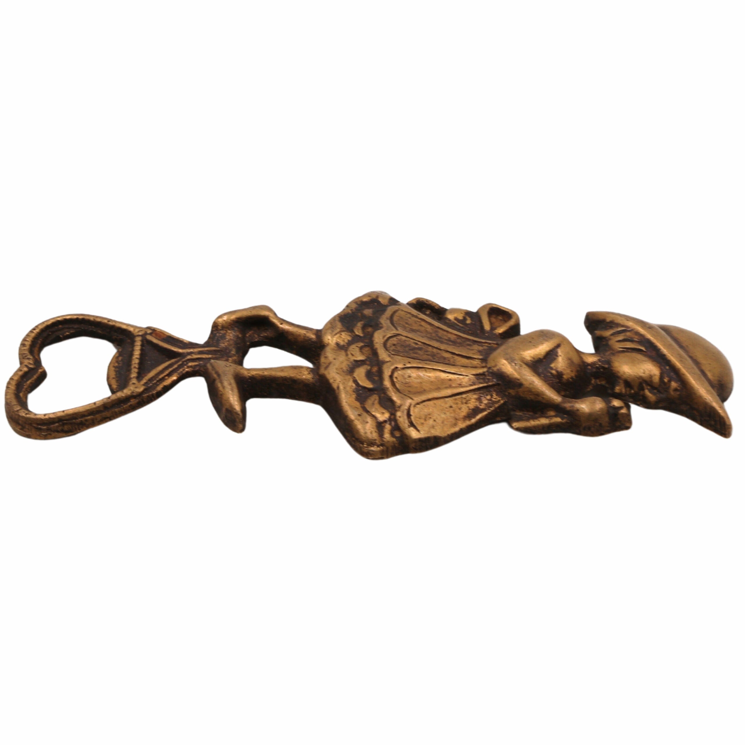 Bhunes Brass Bastar Art Bottle Opener, Tribal Handmande Opener,Gold, 5.5 Inch, 1 Piece