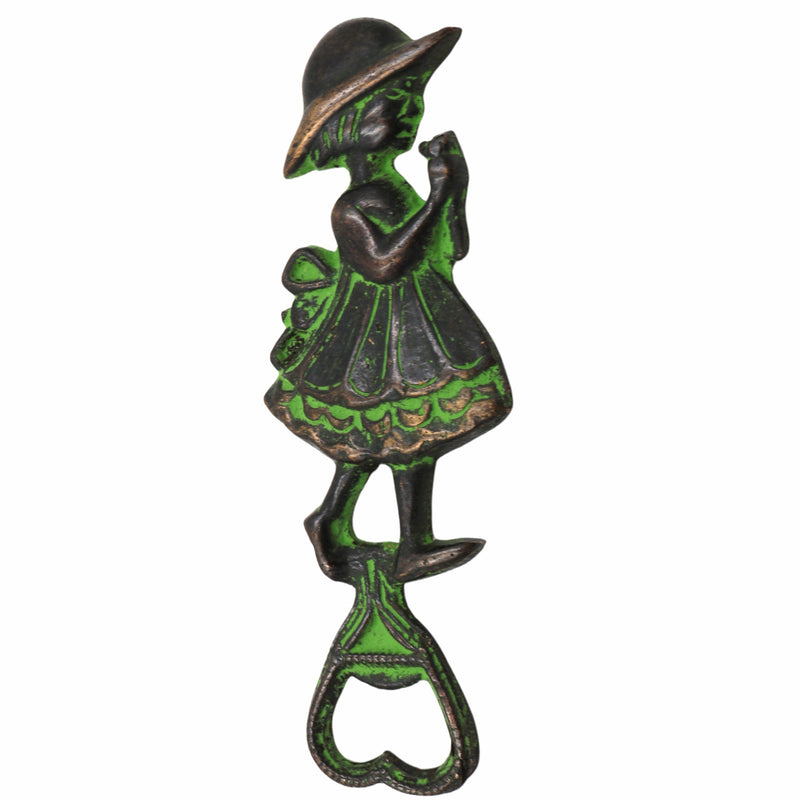 Bhunes Brass Bastar Art Bottle Opener, Tribal Handmande Opener,Green, 5.5 Inch, 1 Piece