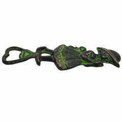 Bhunes Brass Bastar Art Bottle Opener, Tribal Handmande Opener,Green, 5.5 Inch, 1 Piece