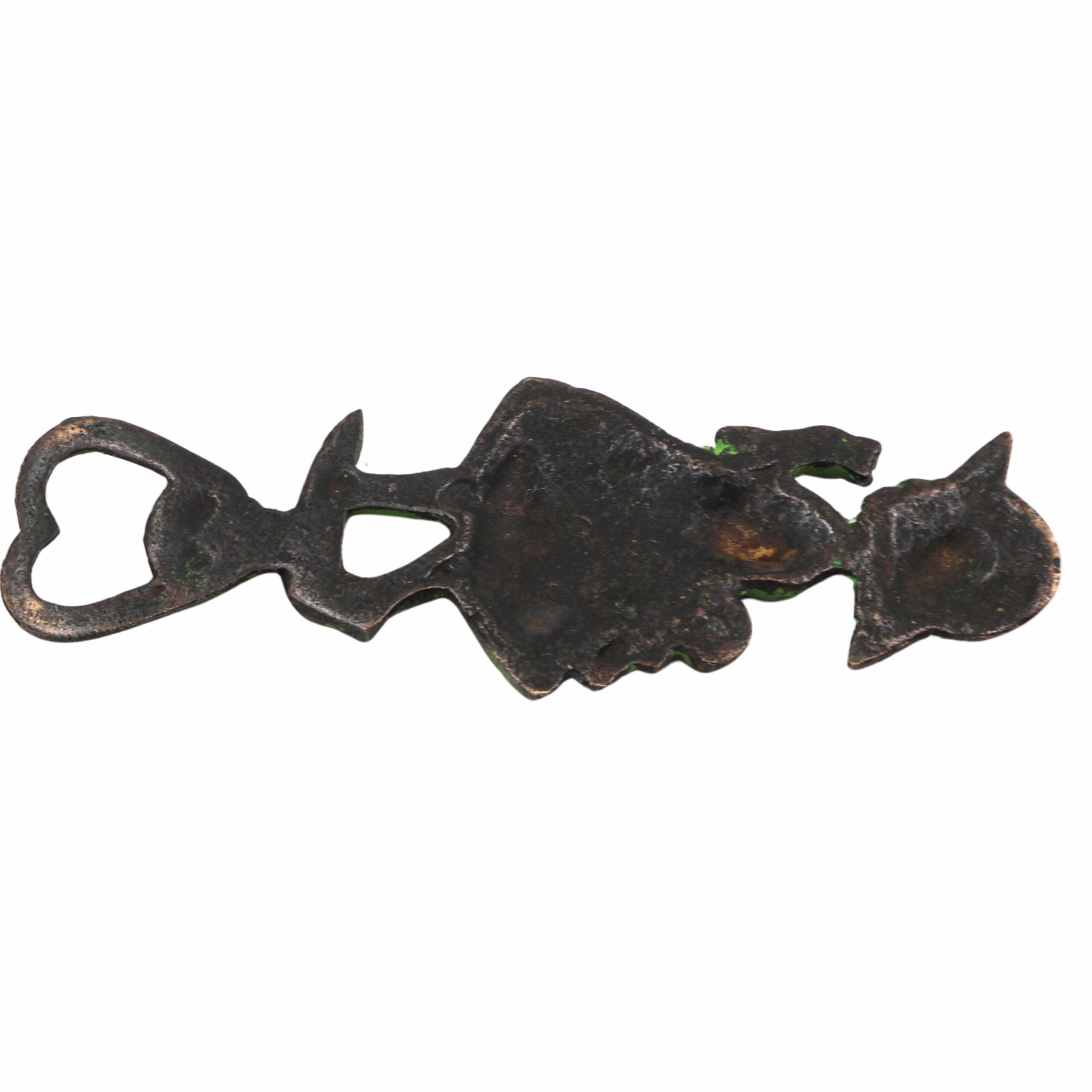 Bhunes Brass Bastar Art Bottle Opener, Tribal Handmande Opener,Green, 5.5 Inch, 1 Piece