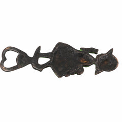 Bhunes Brass Bastar Art Bottle Opener, Tribal Handmande Opener,Green, 5.5 Inch, 1 Piece