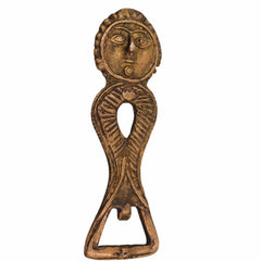 Bhunes Brass Bastar Art Bottle Opener, Tribal Handmande Opener,Gold, 5 Inch, 1 Piece