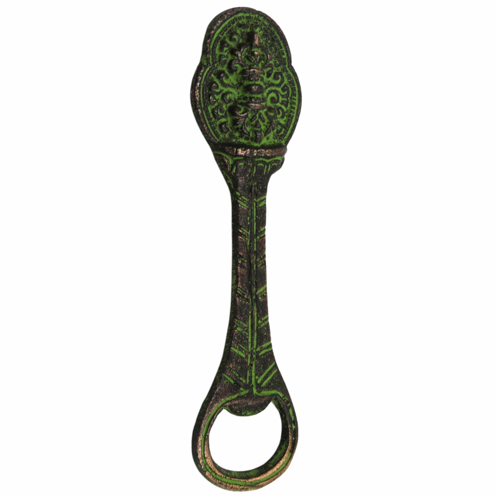 Bhunes Brass Bastar Art Bottle Opener, Tribal Handmande Opener,Green, 5 Inch, 1 Piece