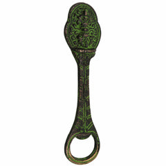 Bhunes Brass Bastar Art Bottle Opener, Tribal Handmande Opener,Green, 5 Inch, 1 Piece