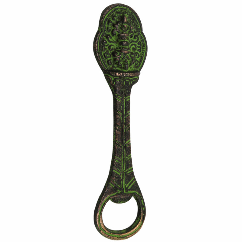 Bhunes Brass Bastar Art Bottle Opener, Tribal Handmande Opener,Green, 5 Inch, 1 Piece
