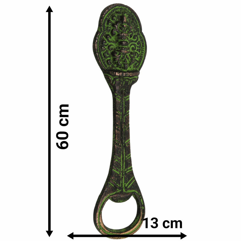 Bhunes Brass Bastar Art Bottle Opener, Tribal Handmande Opener,Green, 5 Inch, 1 Piece