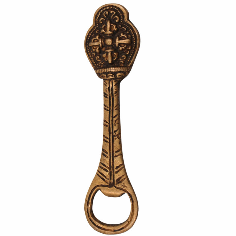 Bhunes Brass Bastar Art Bottle Opener, Tribal Handmande Opener,Gold, 5 Inch, 1 Piece