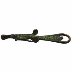 Bhunes Brass Bastar Art Bottle Opener, Tribal Handmande Opener,Green, 6.5 Inch, 1 Piece