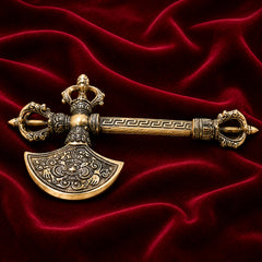 Brass Phurba Vajra Idol, Tibetan Dorje Kila Dagger of Vajrakilaya for Tantric Rituals, Meditation & Protection,Gold, 10 Inch, 1 Piece