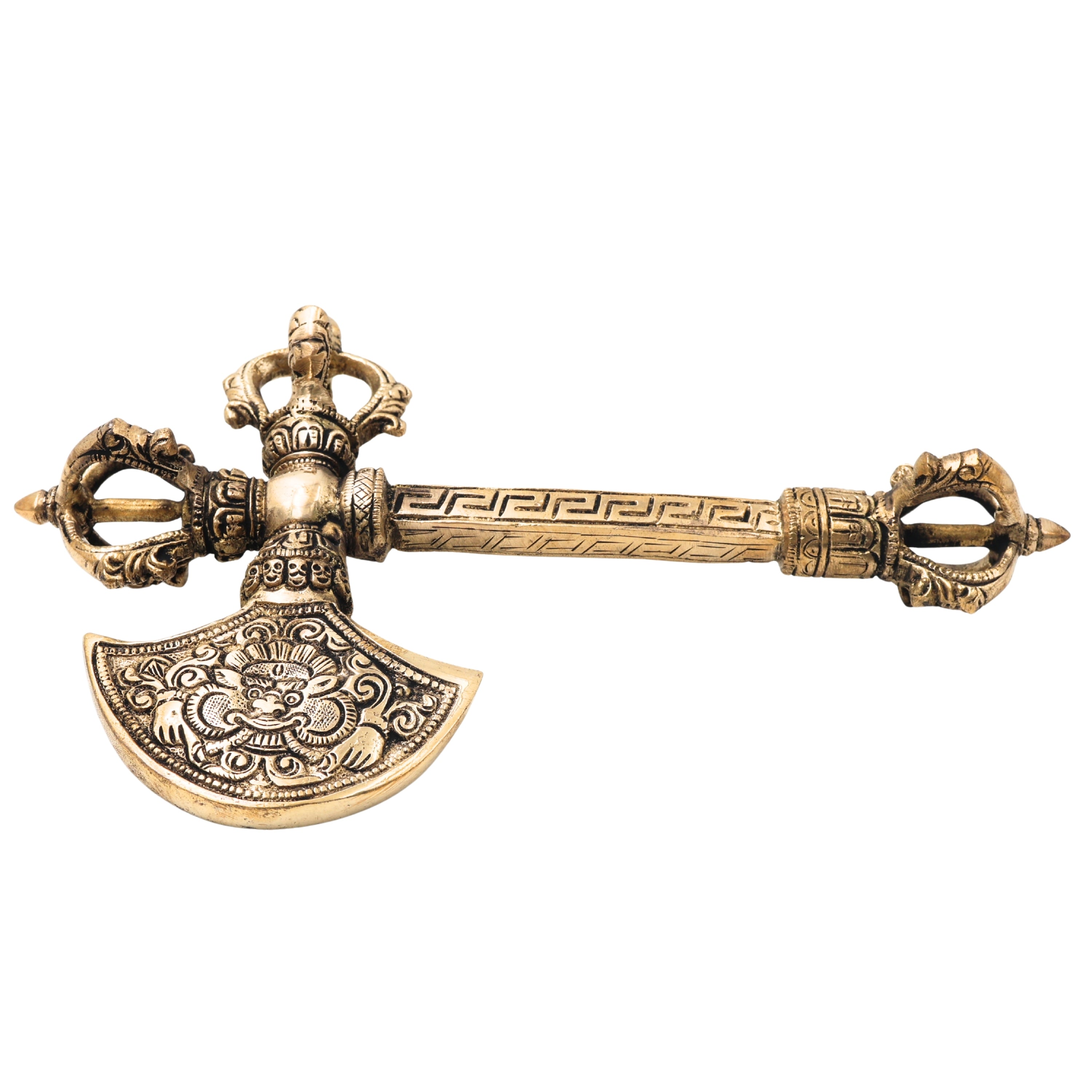 Brass Phurba Vajra Idol, Tibetan Dorje Kila Dagger of Vajrakilaya for Tantric Rituals, Meditation & Protection,Gold, 10 Inch, 1 Piece