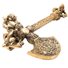 Brass Phurba Vajra Idol, Tibetan Dorje Kila Dagger of Vajrakilaya for Tantric Rituals, Meditation & Protection,Gold, 10 Inch, 1 Piece