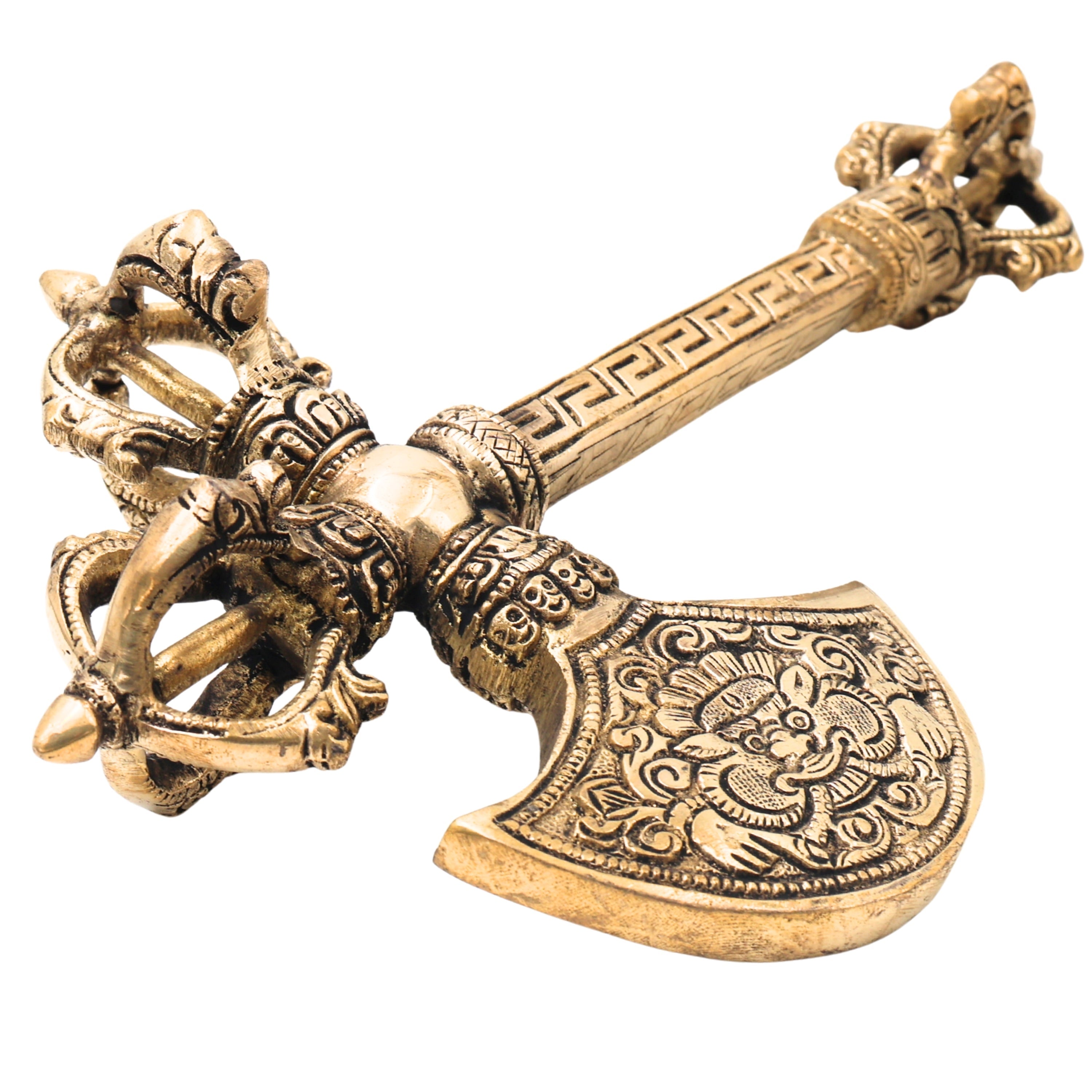 Brass Phurba Vajra Idol, Tibetan Dorje Kila Dagger of Vajrakilaya for Tantric Rituals, Meditation & Protection,Gold, 10 Inch, 1 Piece