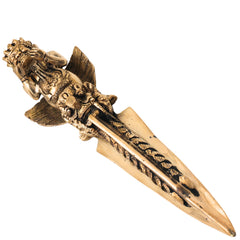 Brass Phurba Vajra Idol – Tibetan Dorje Kila Dagger for Pooja, Tantric Rituals, Vajrakilaya Murti, Buddhist Spiritual Sculpture,Gold, 12 Inch, 1 Piece