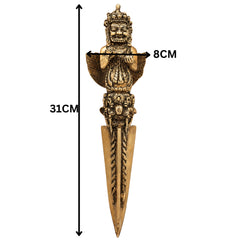 Brass Phurba Vajra Idol – Tibetan Dorje Kila Dagger for Pooja, Tantric Rituals, Vajrakilaya Murti, Buddhist Spiritual Sculpture,Gold, 12 Inch, 1 Piece
