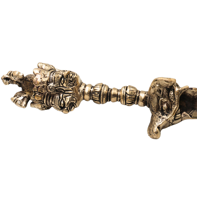 Brass Phurba Vajra Idol, Tibetan Dorje Kila Dagger, Vajrakilaya Tantric Ritual Statue for Puja, Meditation & Protection,Gold, 12 Inch, 1 Piece