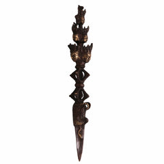 Bhunes Brass Phurba Tibetan Vajra | Buddhist Ritual Dagger | Dorje Phurbu For Meditation, Tantra & Energy Cleansing,Gold, 17.5 Inch, 1 Piece