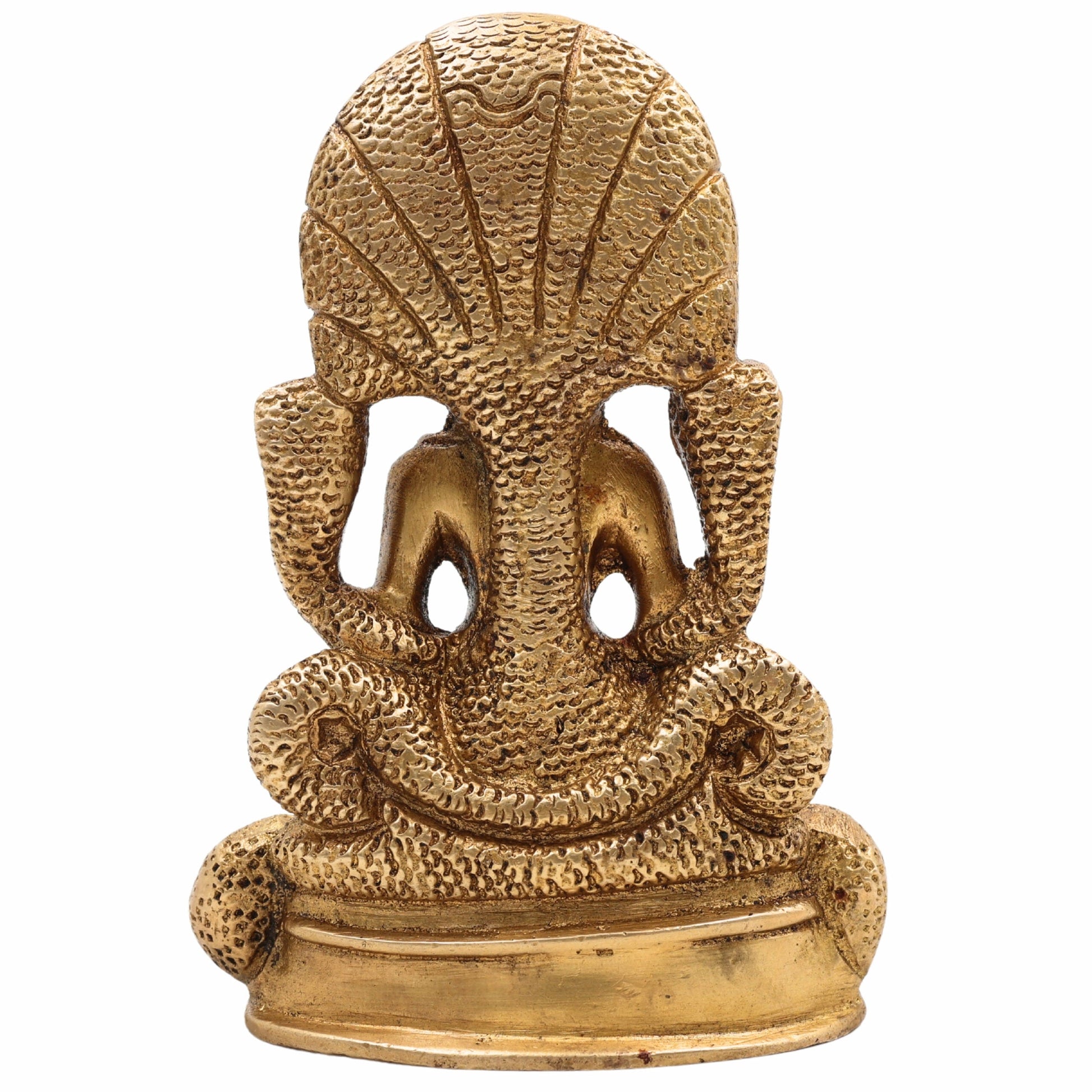 Bhunes Brass Tirthankara Mahavir Jain Statue – Antique Bhagawan Bahubali Idol For Pooja, Temple & Home Décor,Gold, 4.5 Inch, 1 Piece
