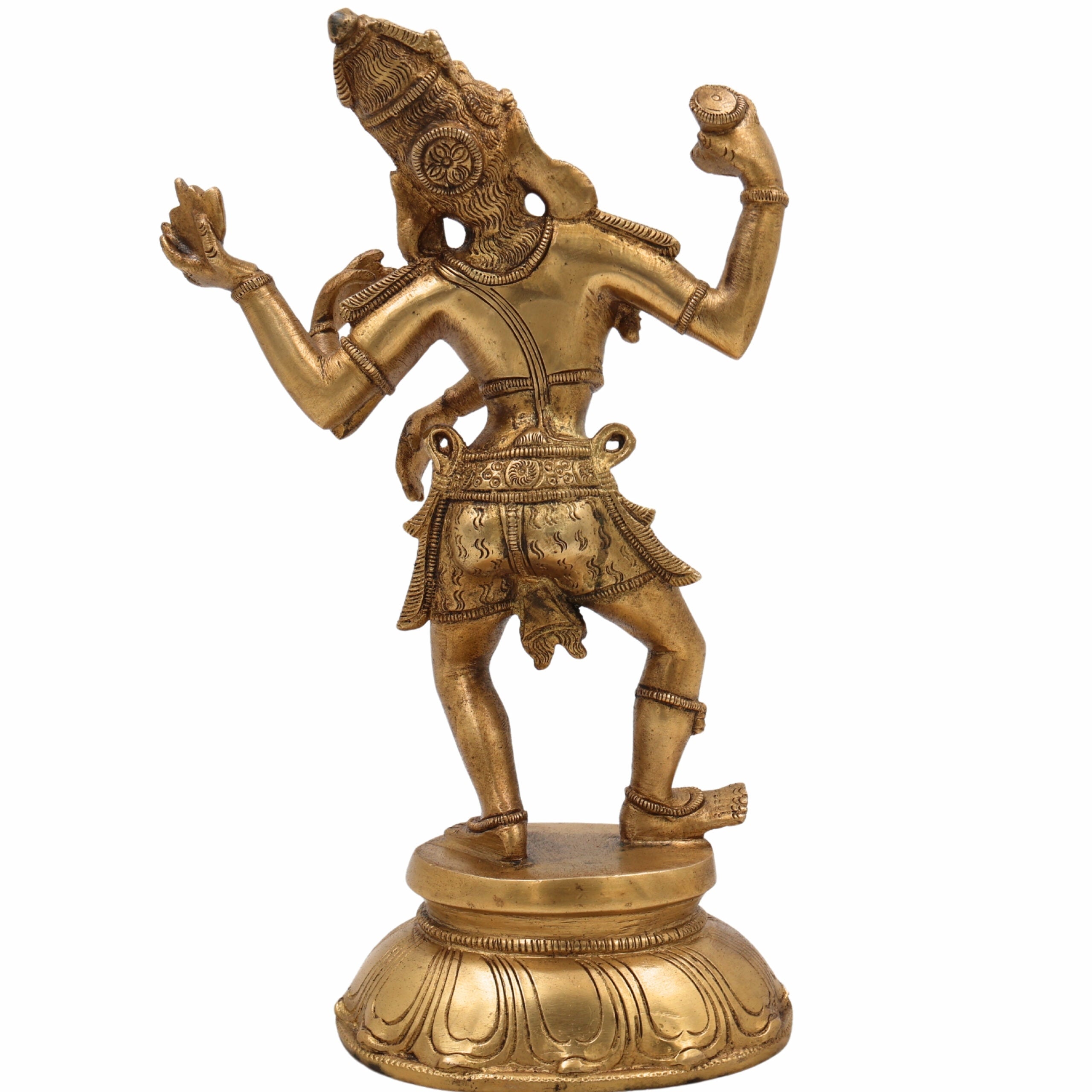 Handcrafted Brass Nataraja Idol – Dancing Shiva Tandava Murthy | Chidambaram Natesha Nritya Moorthy for Home Temple, Pooja & DecorGold, 11 Inch, 1 Piece
