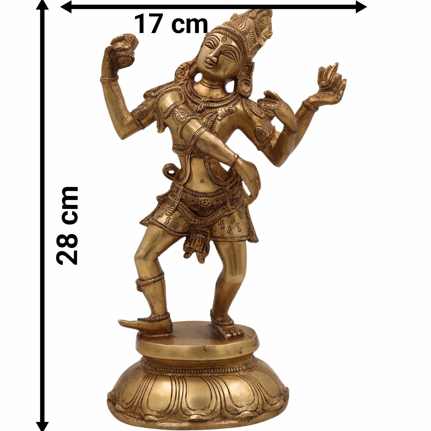 Handcrafted Brass Nataraja Idol – Dancing Shiva Tandava Murthy | Chidambaram Natesha Nritya Moorthy for Home Temple, Pooja & DecorGold, 11 Inch, 1 Piece