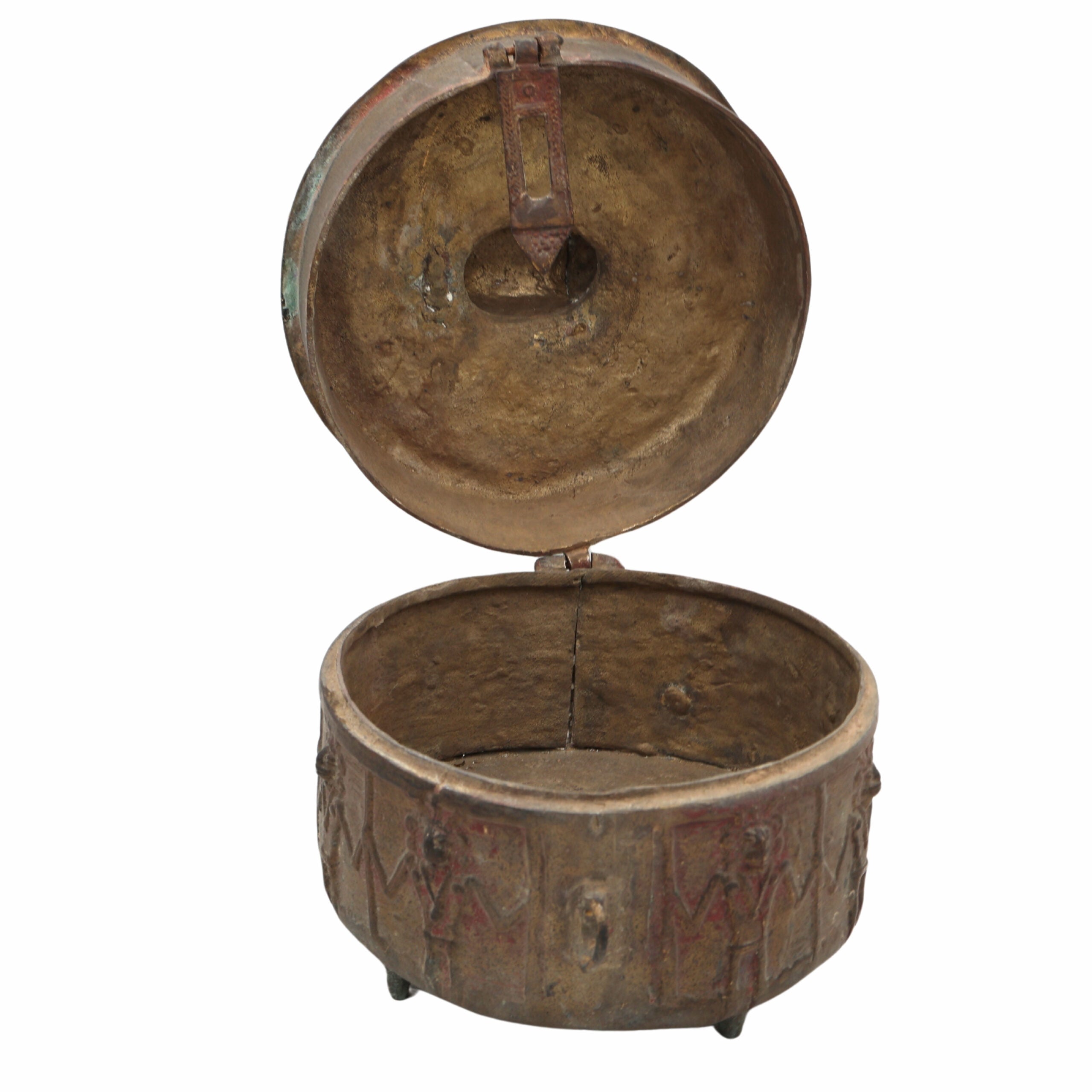 Handcrafted Brass Dogra Box Idol – Traditional Peetal Kumkum Sindoor Storage with Tribal Dhokra Art | Bastar Pital Moorti Box for Pooja & Decor,Brown, 10 Inch, 1 Piece