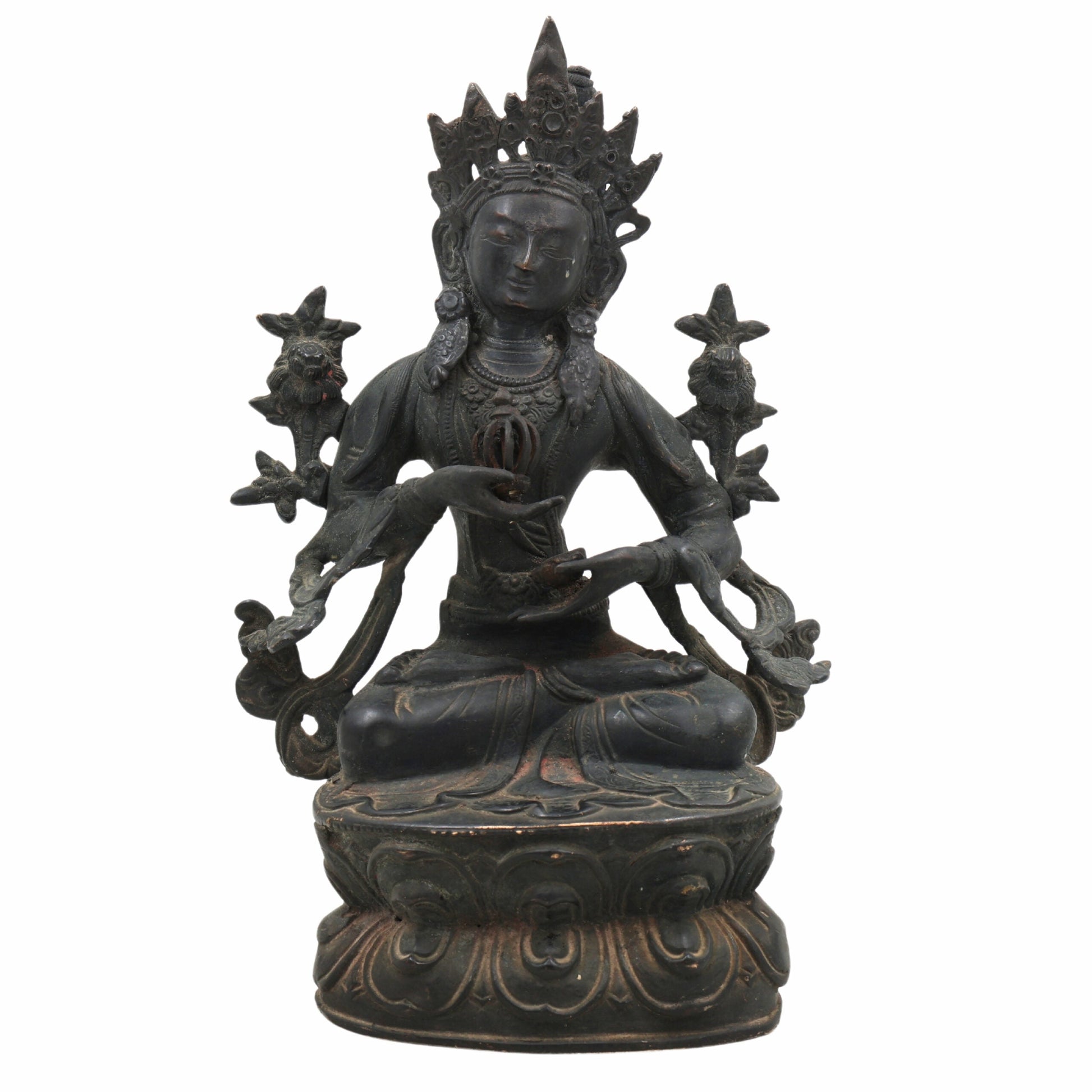 Brass Tara Maa Idol | Mahavidya Ugra Tara Devi Murti | Neela Saraswati Pital Statue for Pooja, Home Temple & Gift,Black, 10.5 Inch, 1 Piece
