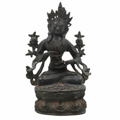Brass Tara Maa Idol | Mahavidya Ugra Tara Devi Murti | Neela Saraswati Pital Statue for Pooja, Home Temple & Gift,Black, 10.5 Inch, 1 Piece