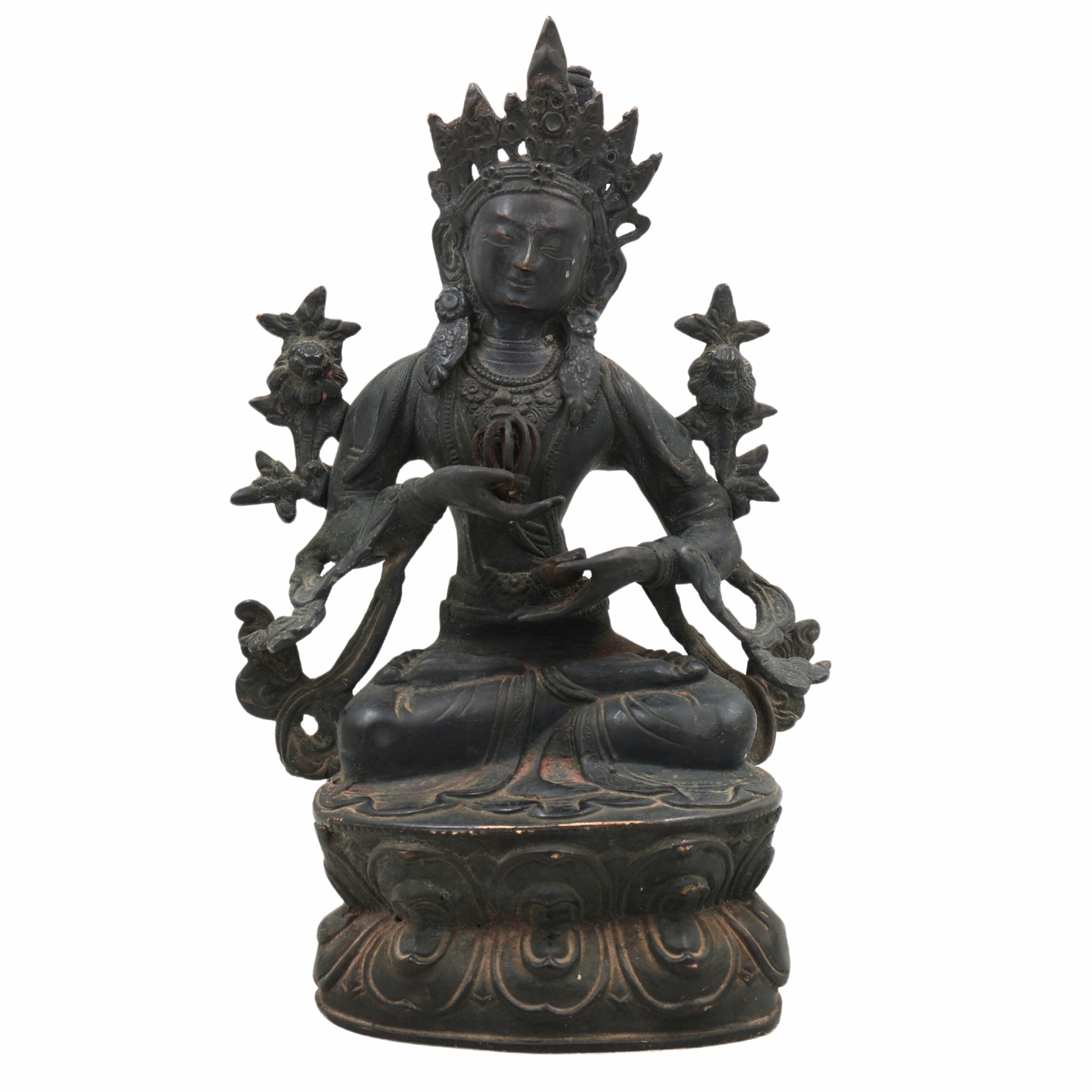 Brass Tara Maa Idol | Mahavidya Ugra Tara Devi Murti | Neela Saraswati Pital Statue for Pooja, Home Temple & Gift,Black, 10.5 Inch, 1 Piece