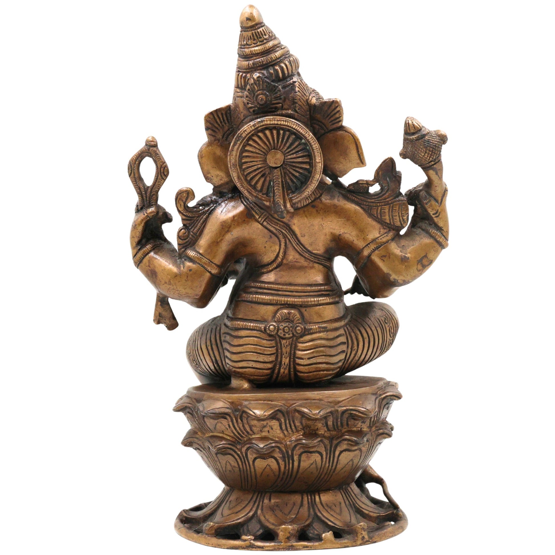 Brass Ganesha Idol | Handcrafted Ganapati Murti | Vinayaka Vastu Statue for Home, Temple, Pooja, Ganesh Chaturthi, Housewarming & Gifts,Gold, 11.5 Inch, 1 Piece