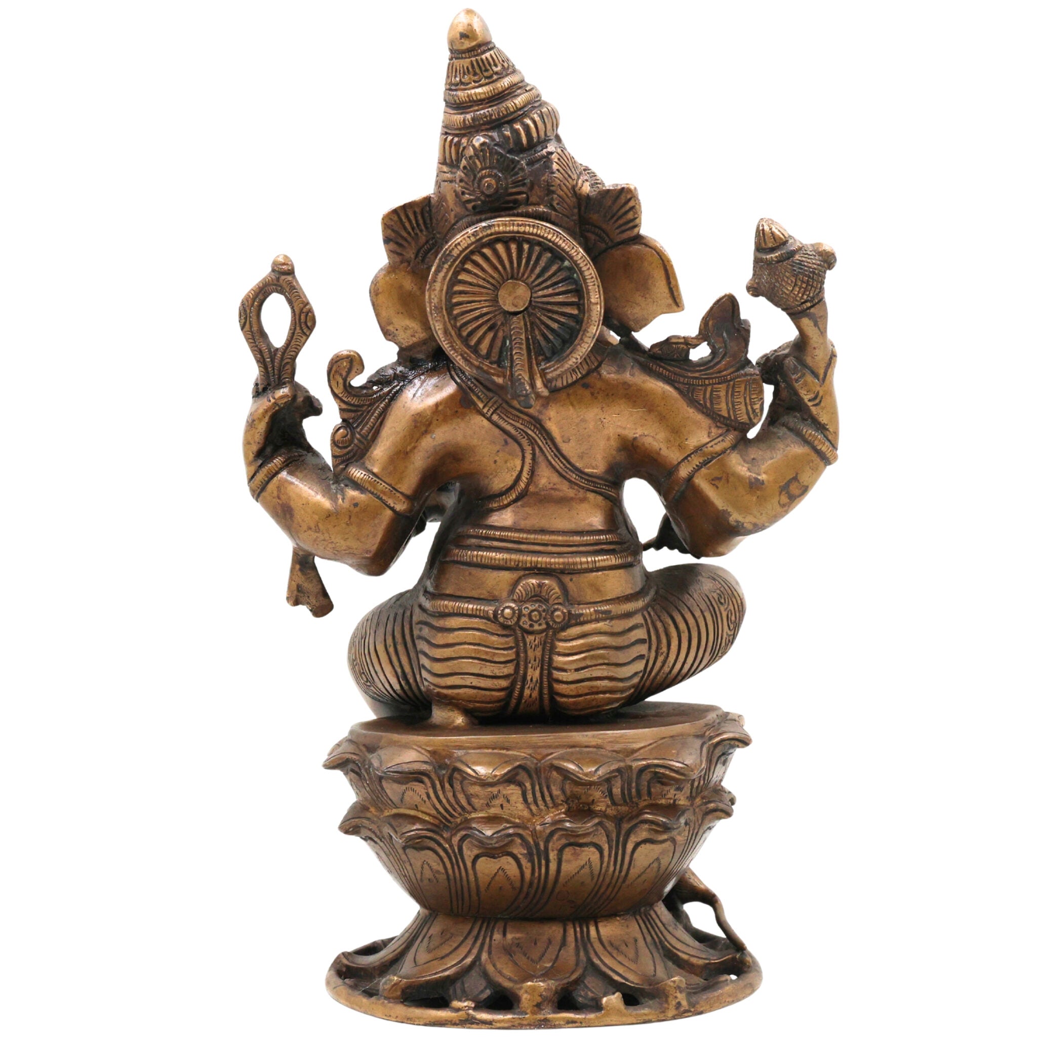 Brass Ganesha Idol | Handcrafted Ganapati Murti | Vinayaka Vastu Statue for Home, Temple, Pooja, Ganesh Chaturthi, Housewarming & Gifts,Gold, 11.5 Inch, 1 Piece