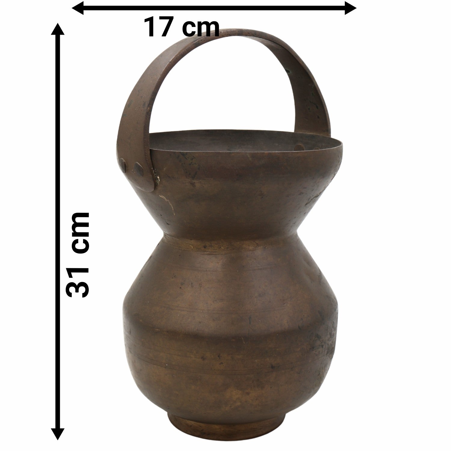 Brass Kamandalu Ganga Jali – Traditional Rishi Kamandal | Peetal Sage Water Pot for Puja, Abhishekam, Home Temple Decor,Brown, 12 Inch, 1 Piece